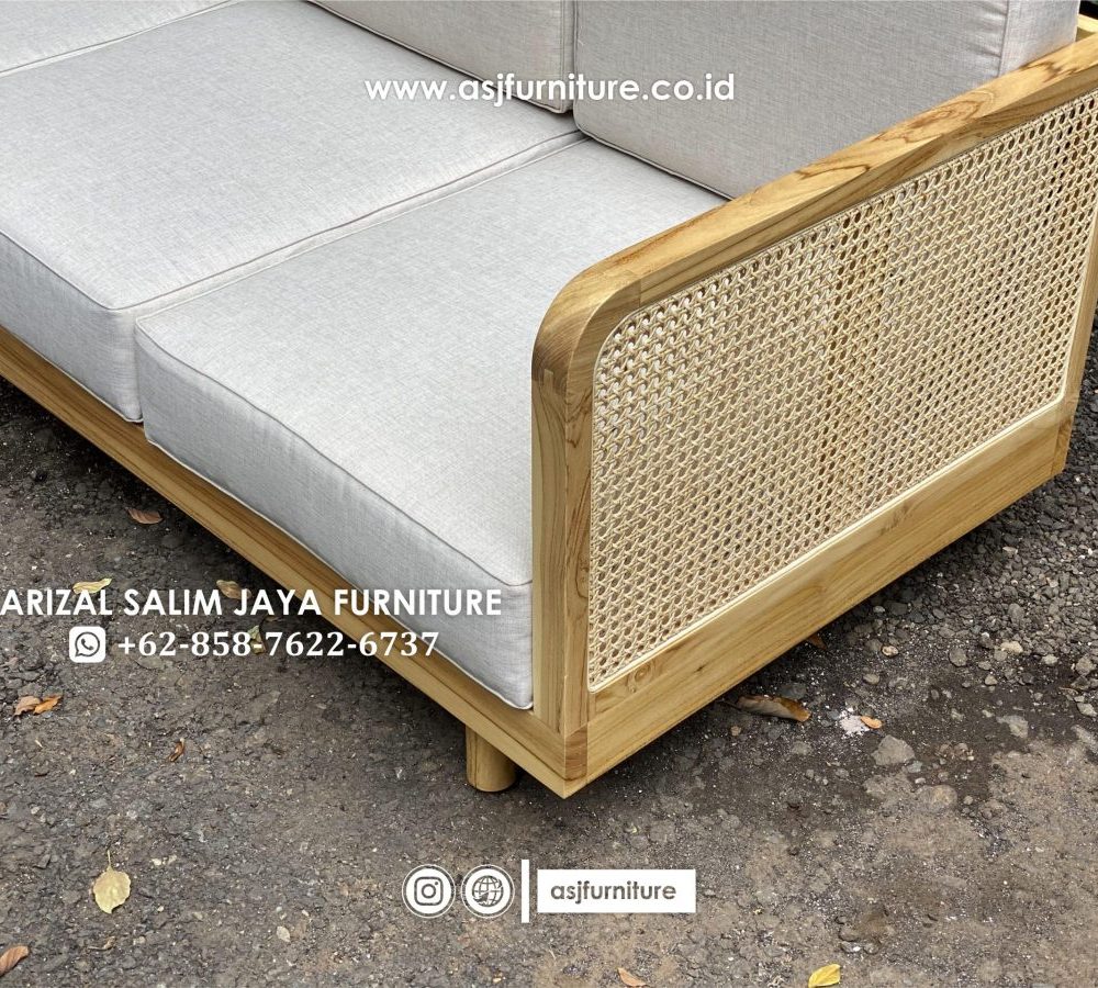 Kursi Sofa Jati Rotan Modern Minimalis