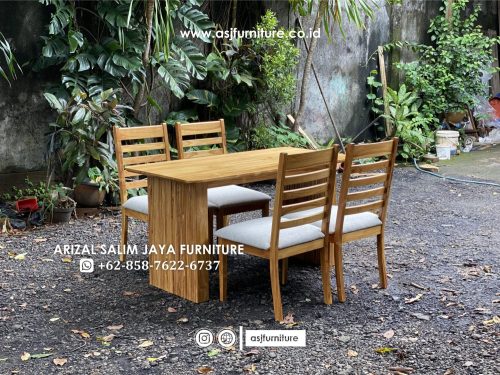 Set Meja Makan Jati Salur 4 Kursi Minimalis Set Meja Makan Jati Salur 4 Kursi Minimalis