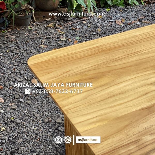Meja Makan Salur Jati Bleaching Minimalis