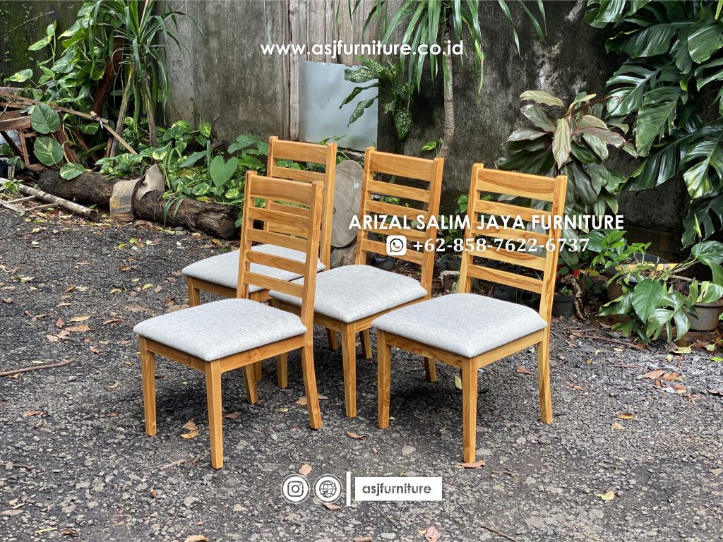 Kursi Makan Jati Salur Bleaching Minimalis