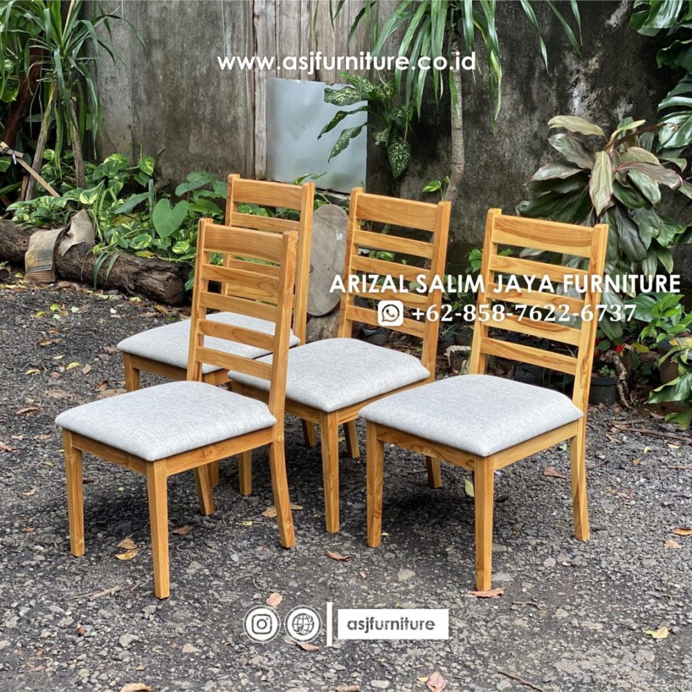 Kursi Makan Jati Salur Bleaching Minimalis