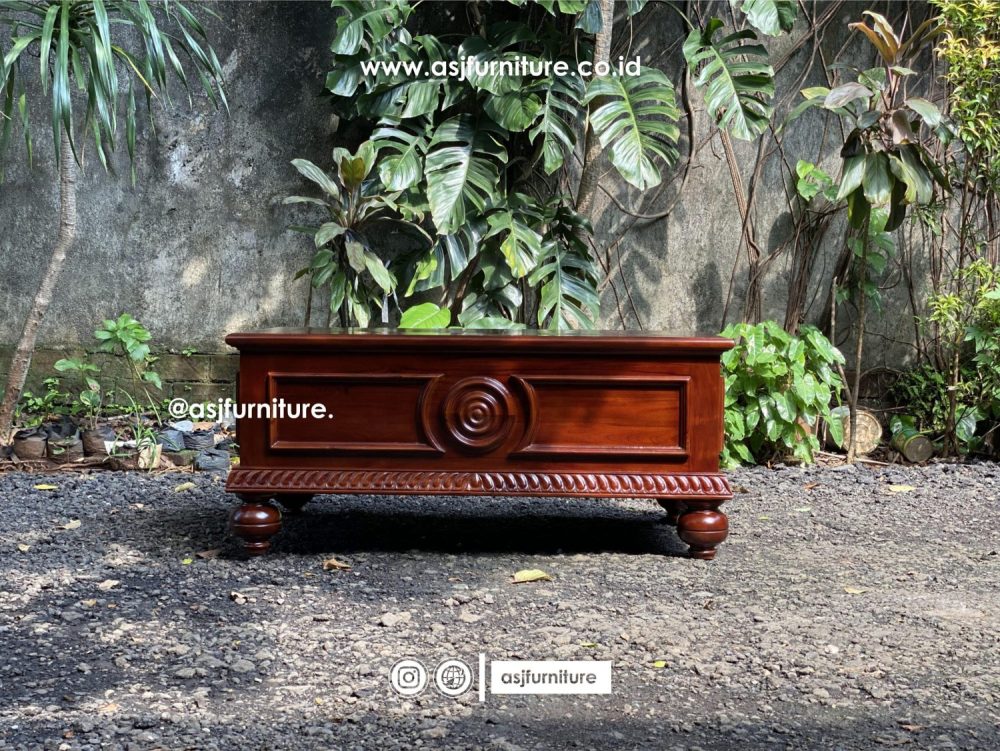 Meja Tamu Klasik Jati Ukiran Minimalis