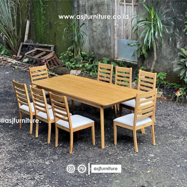 Set Meja Makan Jati 8 Kursi Sofa Modern Minimalis