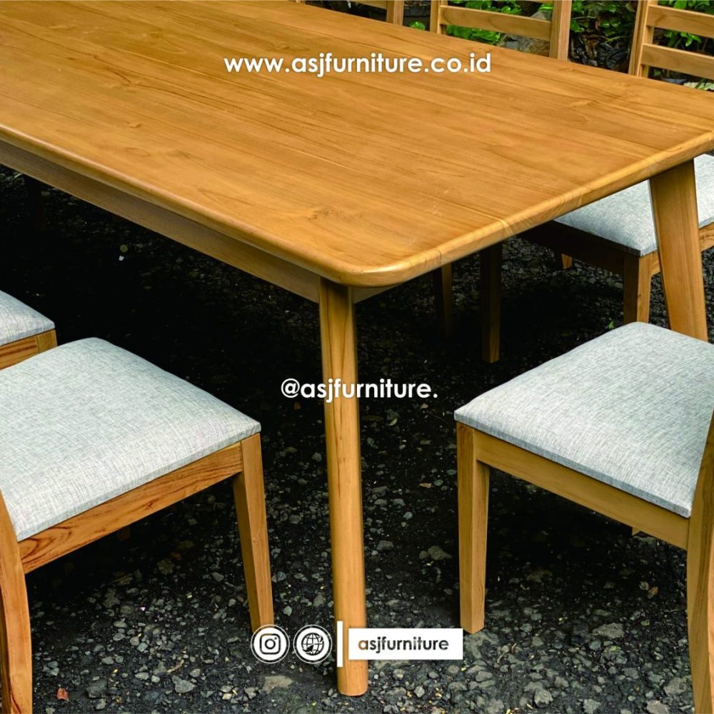 Set Meja Makan Jati 8 Kursi Sofa Modern Minimalis