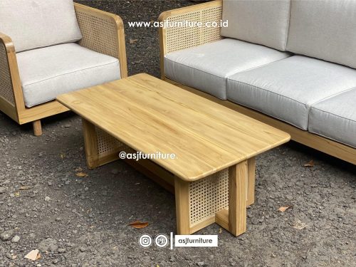 Kursi Tamu Sofa Set Jati Rotan Modern Minimalis
