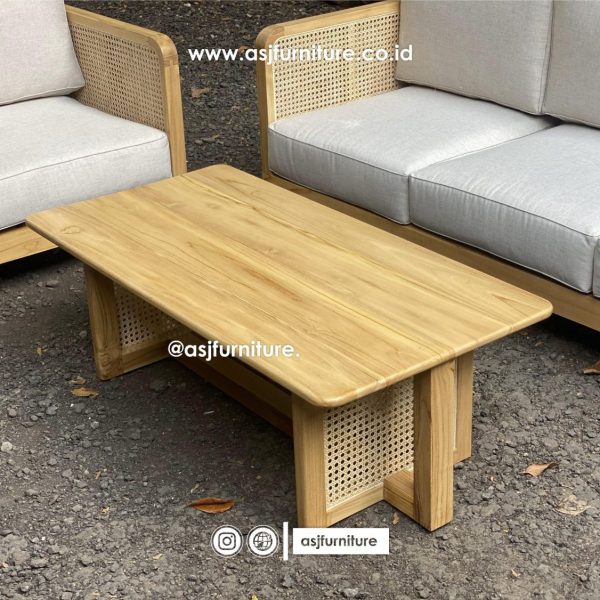 Kursi Tamu Sofa Set Jati Rotan Modern Minimalis