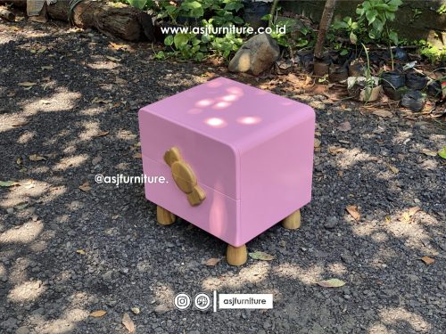 Nakas Anak Pink 2 Laci Shabby Minimalis