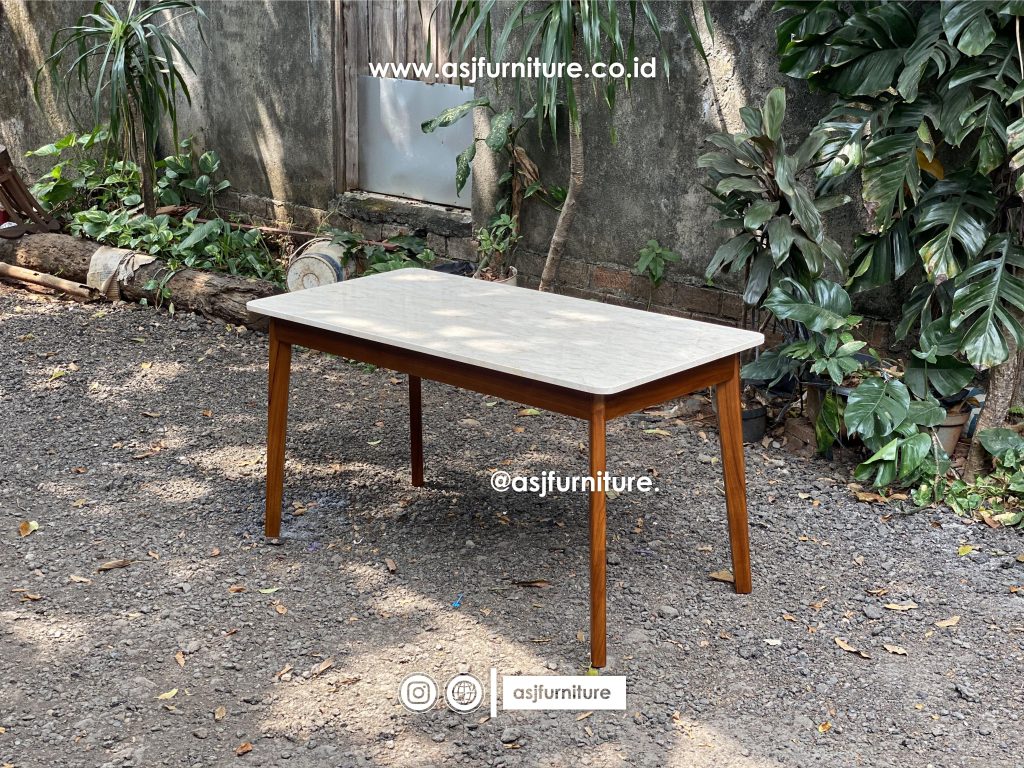 Meja Makan Jati Marmer Klasik Modern