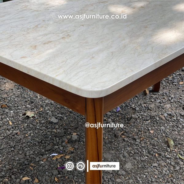 Meja Makan Jati Marmer Klasik Modern