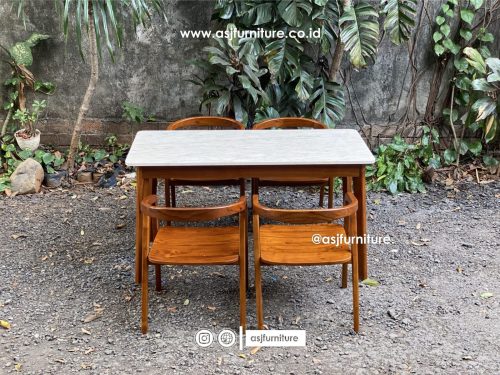 Set Meja Makan Marmer Jati 4 Kursi Klasik Modern Set Meja Makan Marmer Jati 4 Kursi Klasik Modern