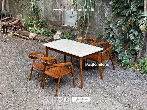 Set Meja Makan Marmer Jati 4 Kursi Klasik Modern Set Meja Makan Marmer Jati 4 Kursi Klasik Modern