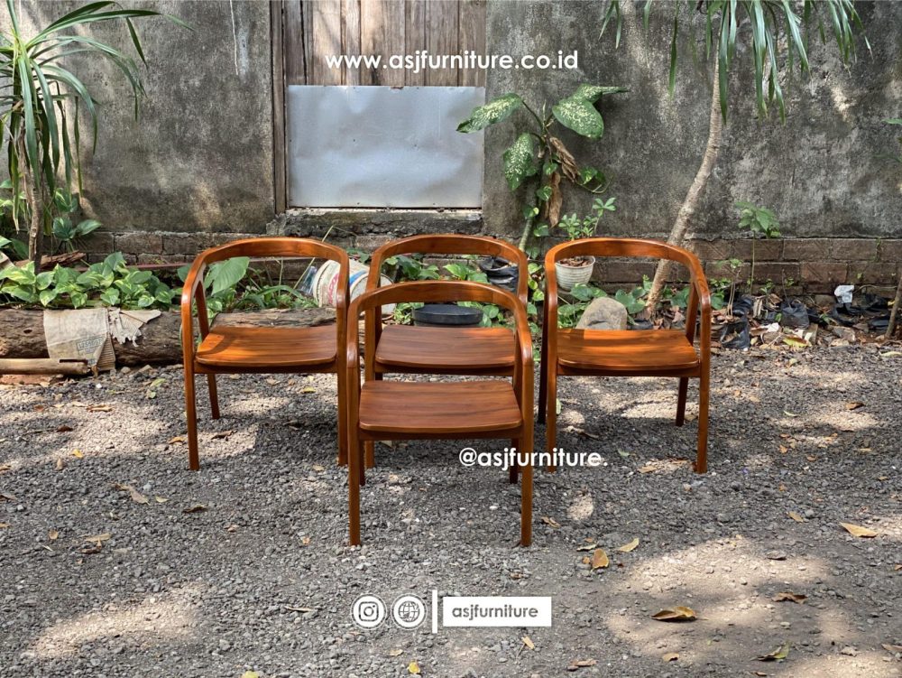 Kursi Makan Jati Walnut Klasik Modern