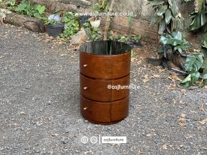 Nakas Jati 3 Laci Bulat Klasik Modern