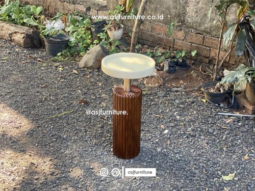 Bed Side Table Jati Solid Salur Bulat Modern Bed Side Table Jati Solid Salur Bulat Modern