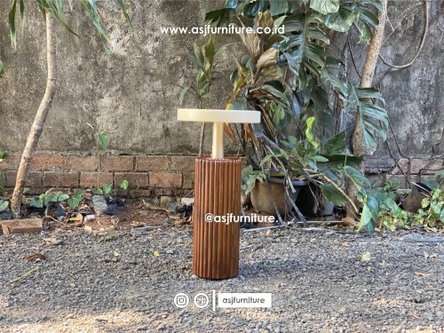 Bed Side Table Jati Solid Salur Bulat Modern Bed Side Table Jati Solid Salur Bulat Modern