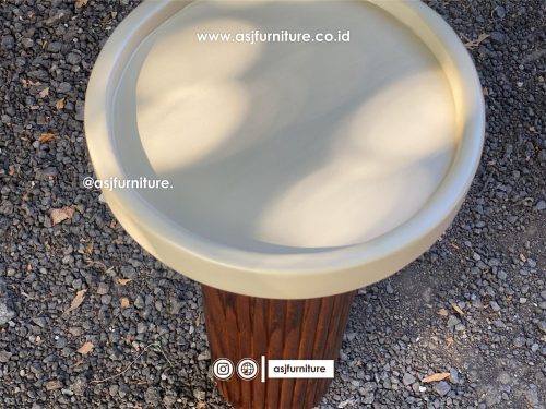 Bed Side Table Jati Solid Salur Bulat Modern Bed Side Table Jati Solid Salur Bulat Modern