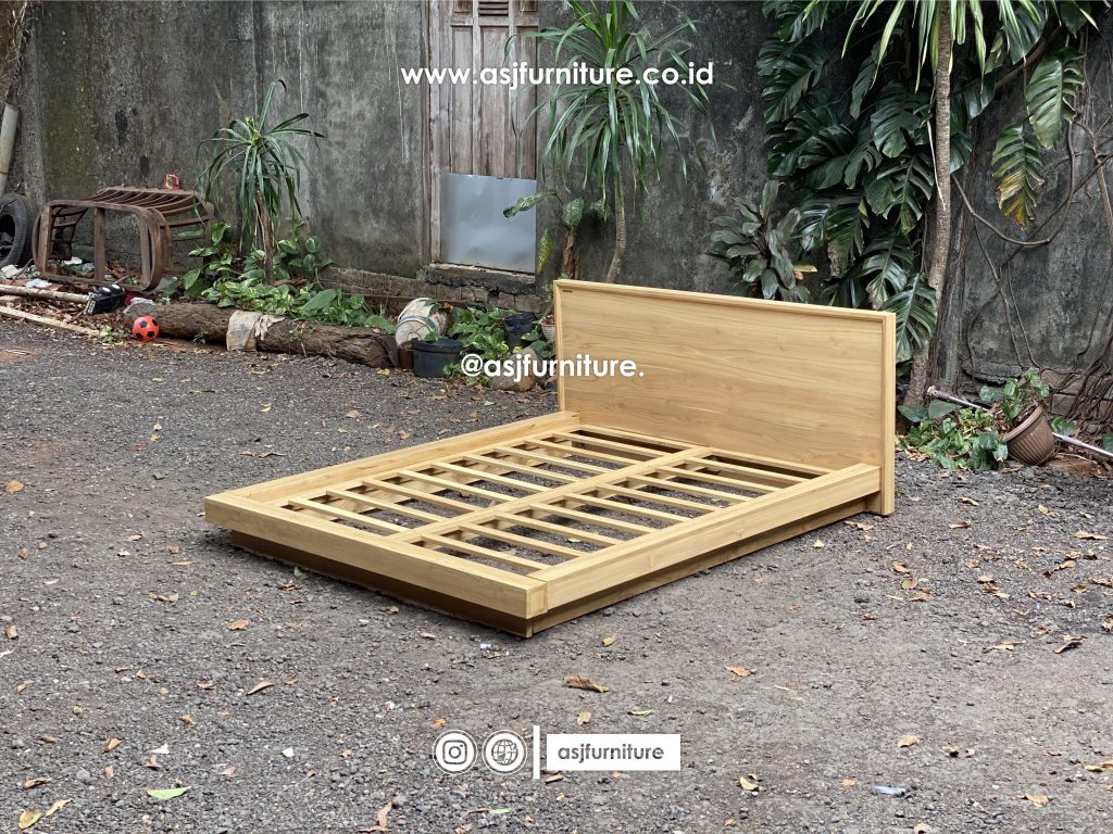 Tempat Tidur Kayu Jati Modern Minimalis