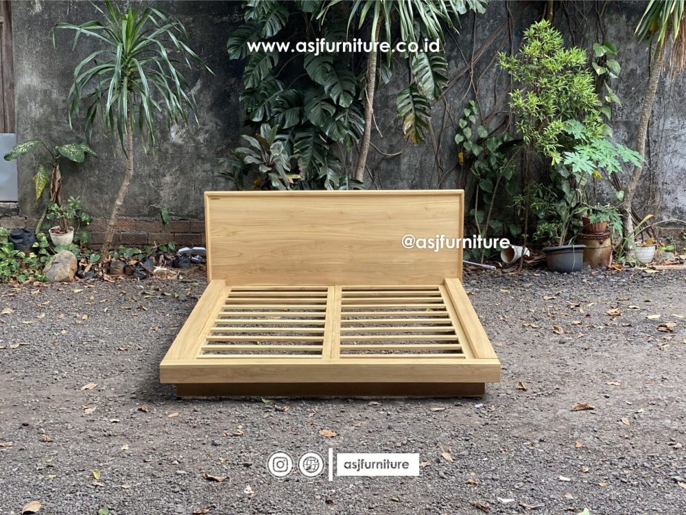 Tempat Tidur Kayu Jati Modern Minimalis