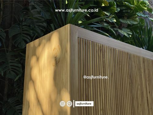 Lemari Pakaian Kayu Jati Bleaching 2 Pintu Salur Minimalis