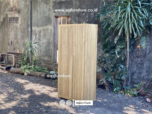 Lemari Pakaian Kayu Jati Bleaching 2 Pintu Salur Minimalis