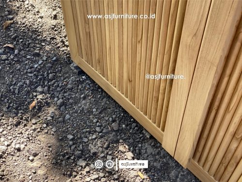 Lemari Pakaian Kayu Jati Bleaching 2 Pintu Salur Minimalis