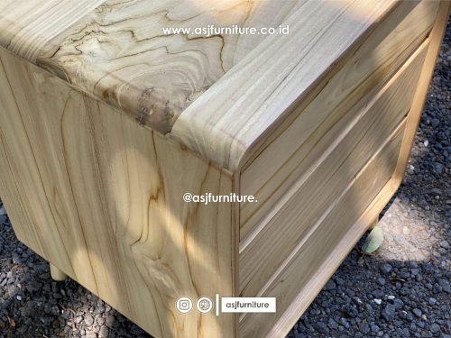 Nakas Bed Side Kayu Jati 3 Laci Modern Minimalis Nakas Bed Side Kayu Jati 3 Laci Modern Minimalis