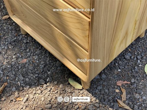 Nakas Bed Side Kayu Jati 3 Laci Modern Minimalis Nakas Bed Side Kayu Jati 3 Laci Modern Minimalis
