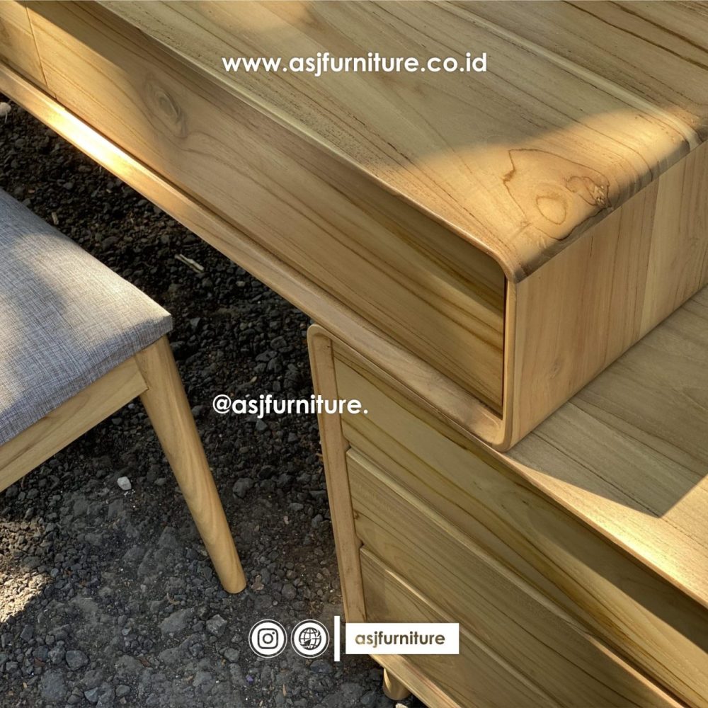Meja Rias Kayu Jati Solid Modern Minimalis