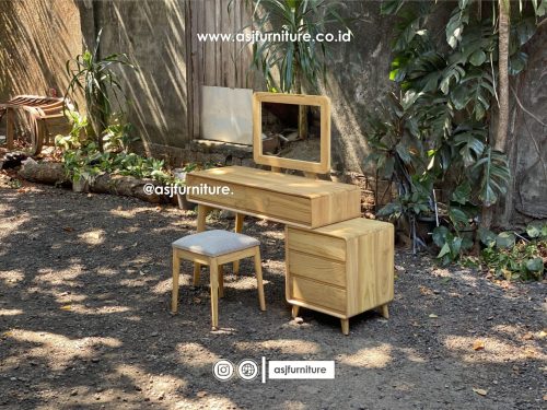 Meja Rias Kayu Jati Solid Modern Minimalis