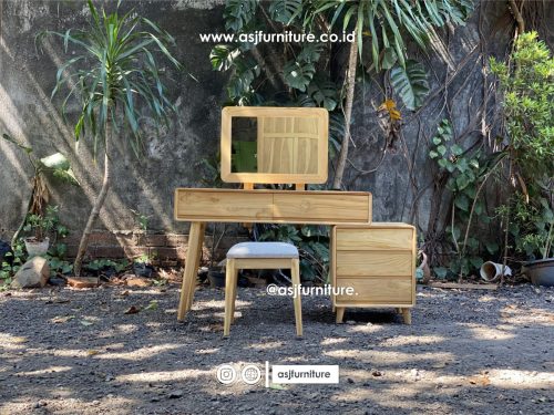 Meja Rias Kayu Jati Solid Modern Minimalis