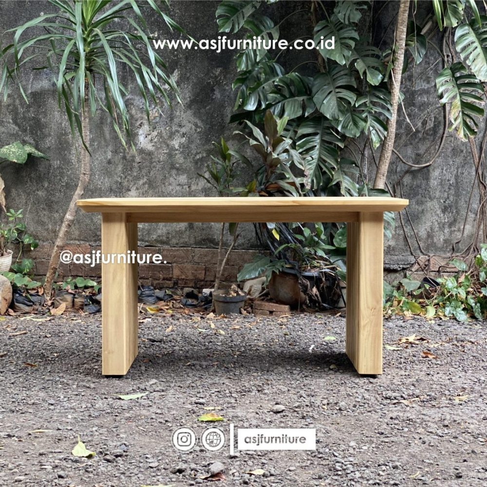 Meja Makan Kayu Jati Salur Bleaching Minimalis