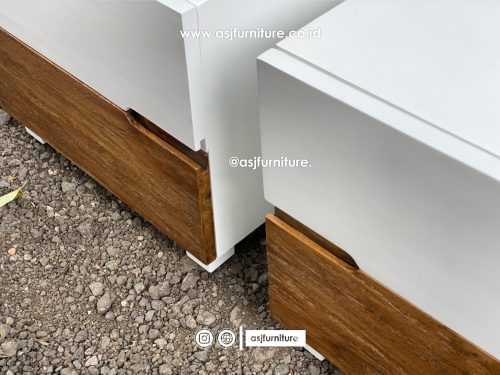Nakas Duco Putih Rustic Natural Jati Modern Minimalis
