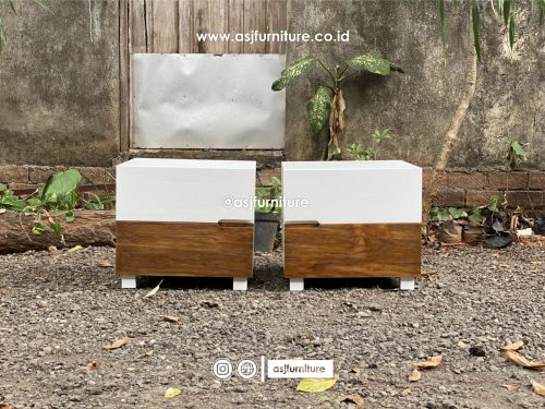 Nakas Duco Putih Rustic Natural Jati Modern Minimalis