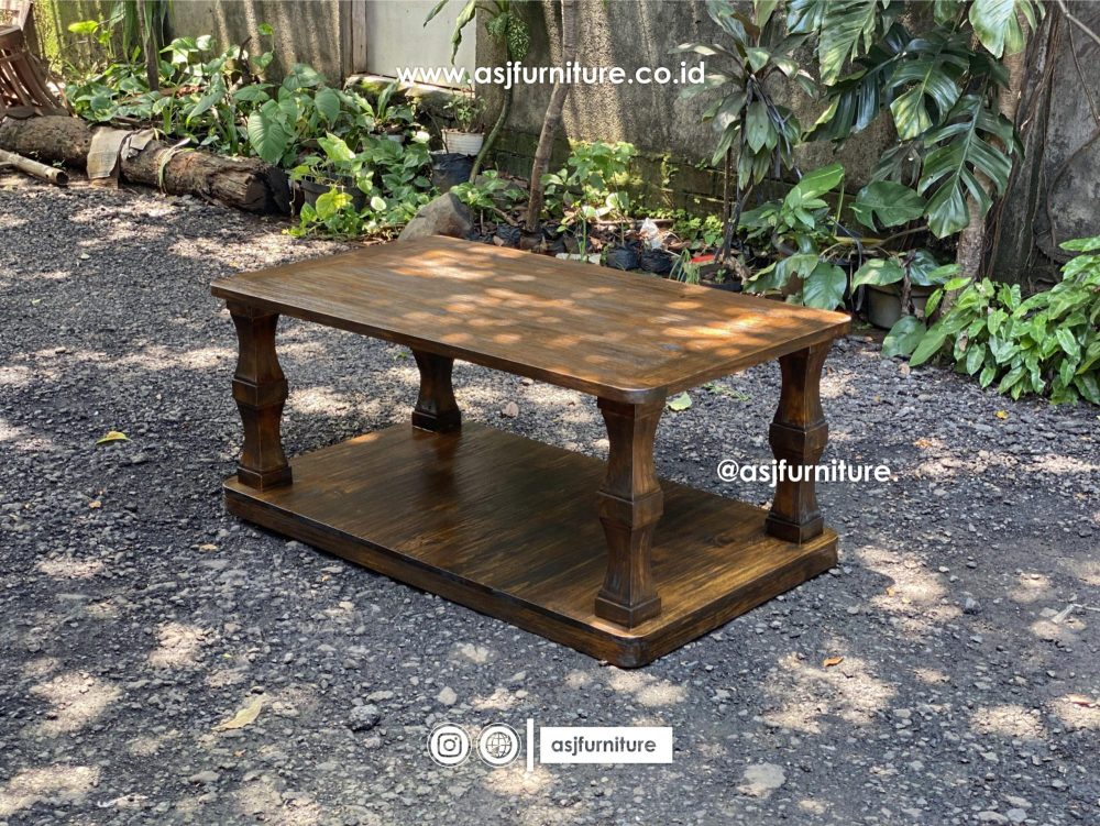 Meja Tamu Rustic Klasik Kayu Jati Modern