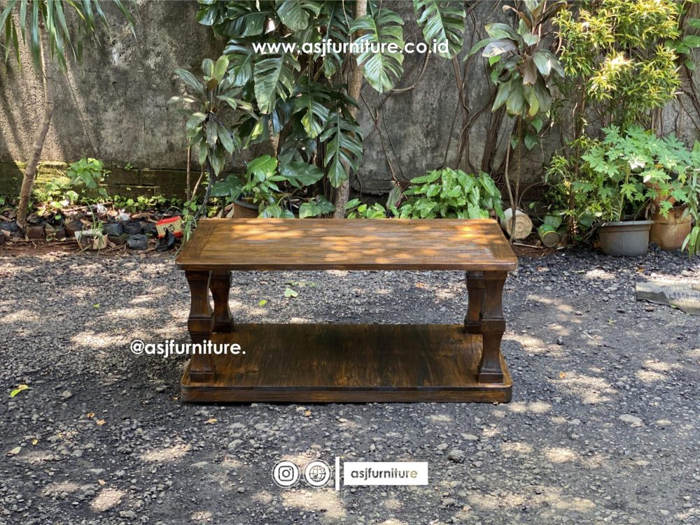 Meja Tamu Rustic Klasik Kayu Jati Modern