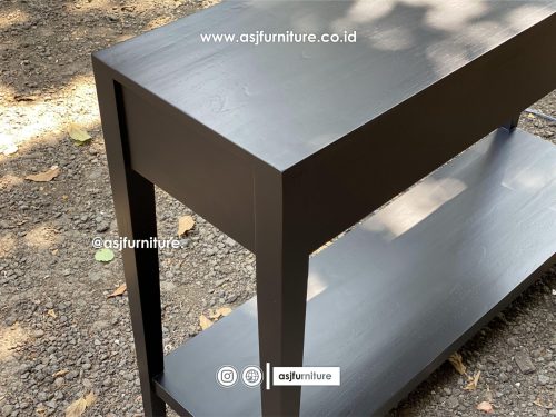 Meja Console Hitam Woodstain Jati Laci Rotan Modern Minimalis Meja Console Hitam Woodstain Jati Laci Rotan Modern Minimalis
