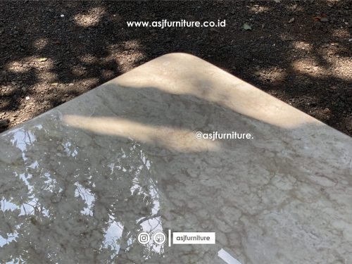 Meja Makan Marmer Stainless Gold Mewah