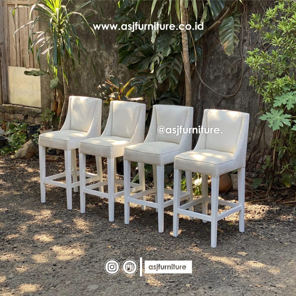 Kursi Bar Modern Sofa Kaki Putih Minimalis