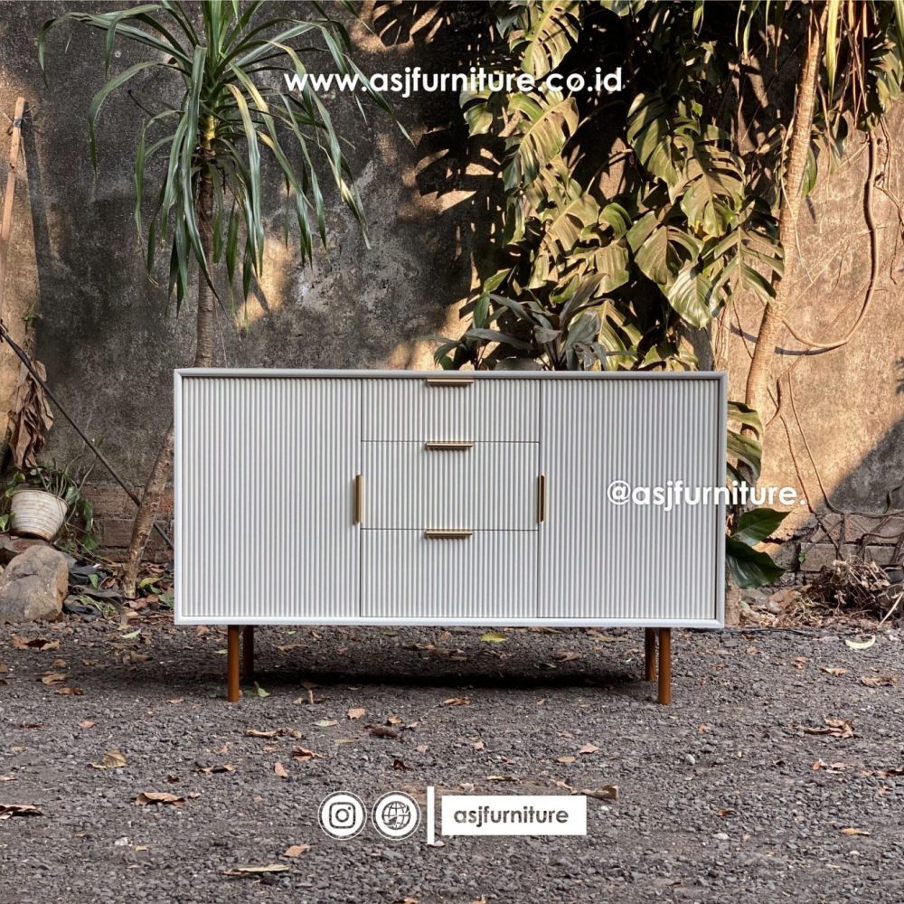 Bufet Putih Pintu Laci Salur Minimalis