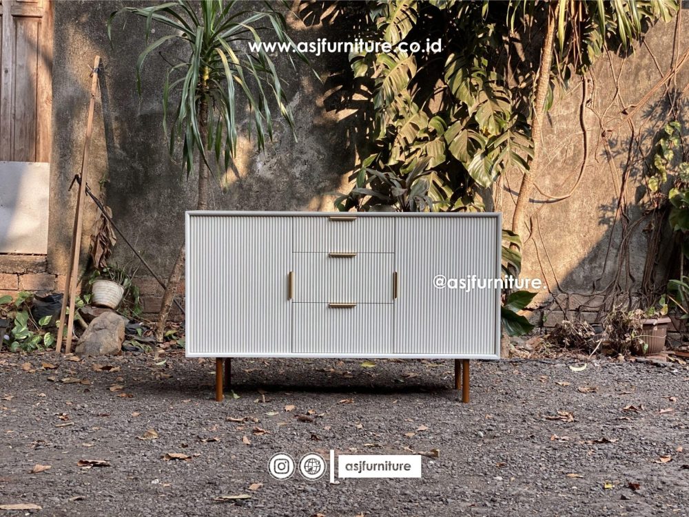 Bufet Putih Pintu Laci Salur Minimalis