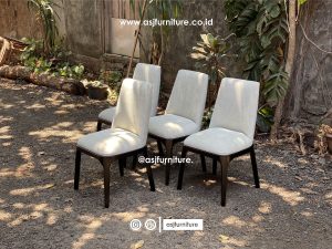 Kursi Makan Jati Dudukan Sofa Hitam Modern