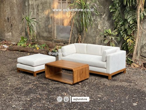 Set Kursi Sofa Tamu Jati Modern Meja Minimalis