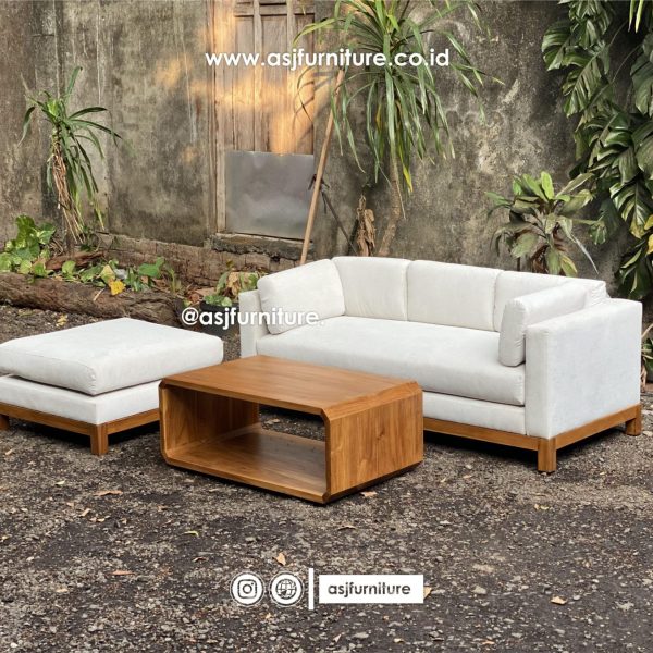 Set Kursi Sofa Tamu Jati Modern Meja Minimalis