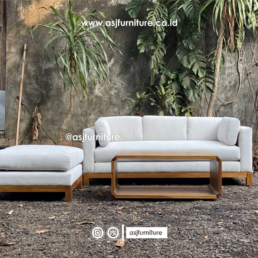 Set Kursi Sofa Tamu Jati Modern Meja Minimalis
