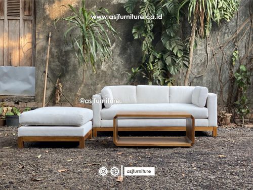 Set Kursi Sofa Tamu Jati Modern Meja Minimalis