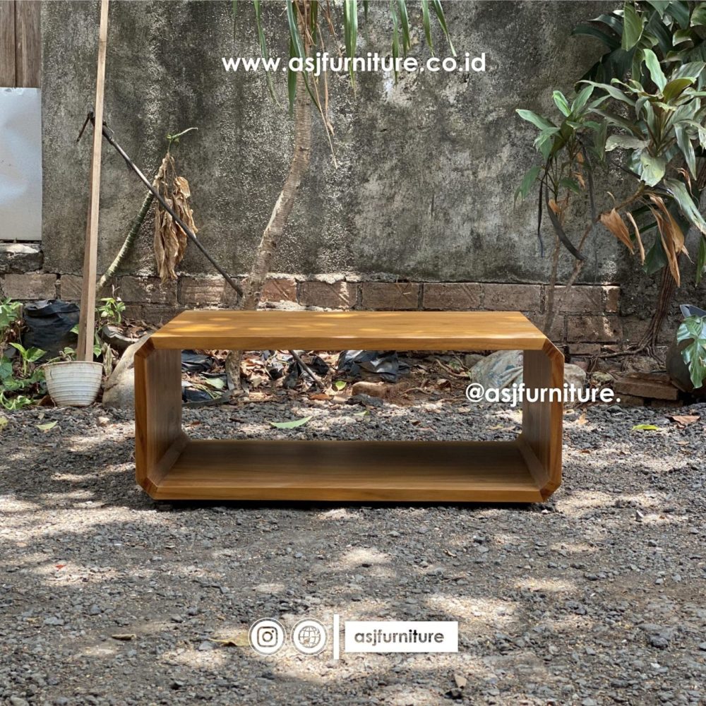 Meja Tamu Modern Jati Klasik Persegi Minimalis