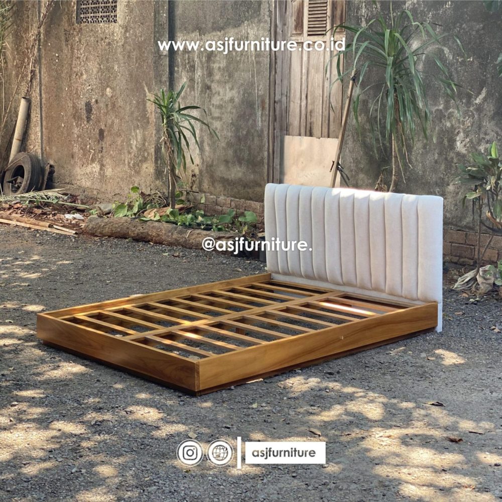 Dipan Tempat Tidur Jati Modern Jati Sandaran Busa Minimalis
