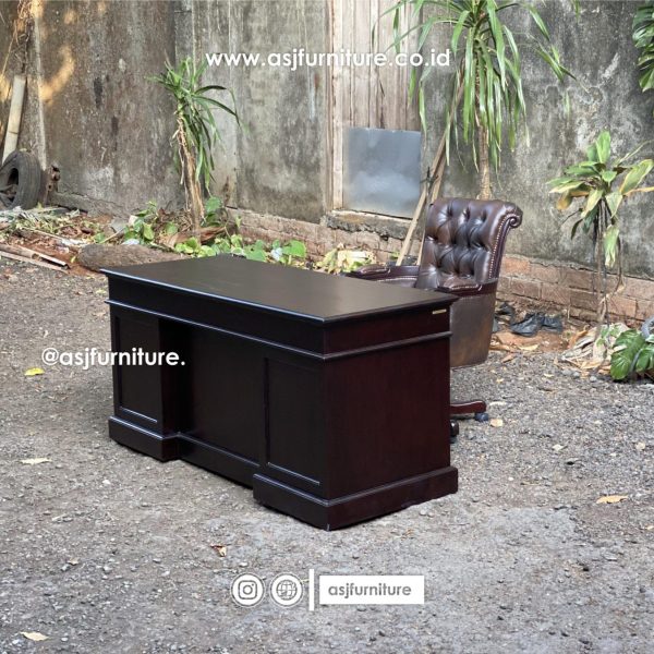 Set Meja Kerja Jati Direktur Mewah Klasik