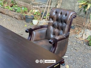 Set Meja Kerja Jati Direktur Mewah Klasik