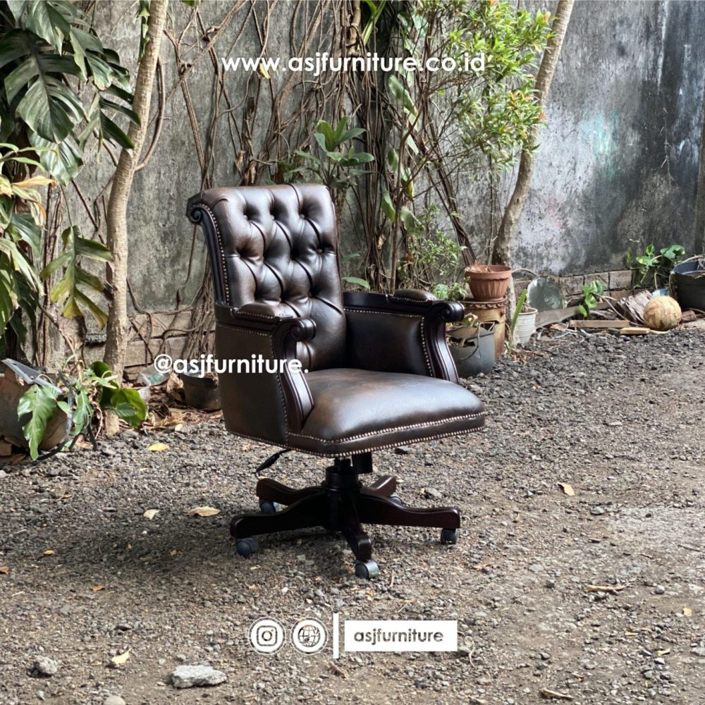 Kursi Kerja Jati Putar Kantor Direktur Klasik Mewah